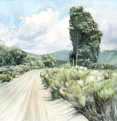 Road To Chapel - Watercolor
